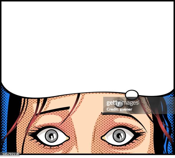 ein aufklaffen mädchen - comic augen stock-grafiken, -clipart, -cartoons und -symbole