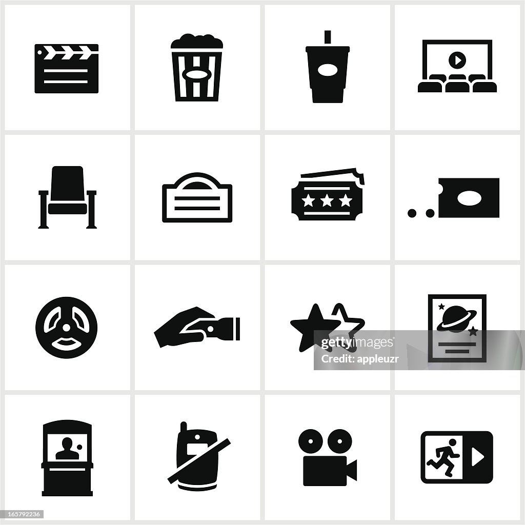 Black Movie Theater Icons