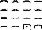 Textured mustache icons
