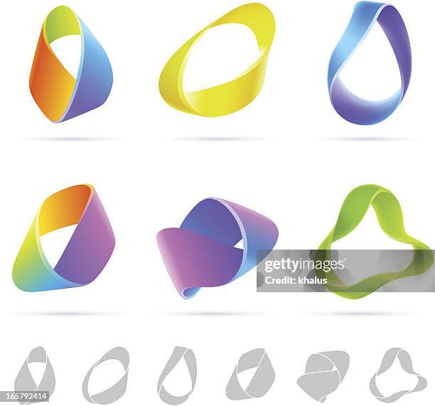 stockillustraties, clipart, cartoons en iconen met mobius colorful abstract - möbiusband