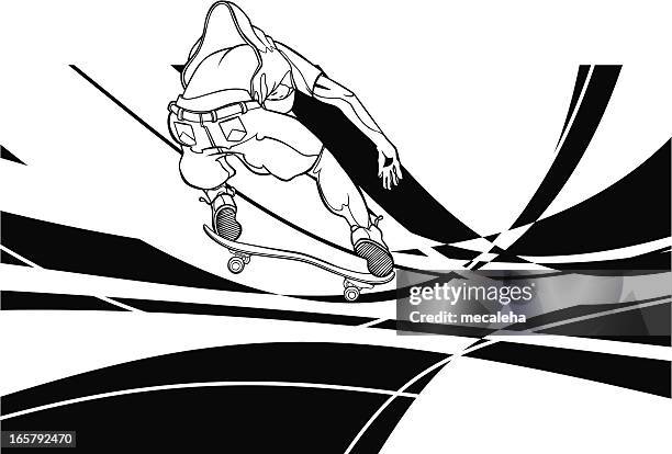 skateboarding - different body types stock illustrations