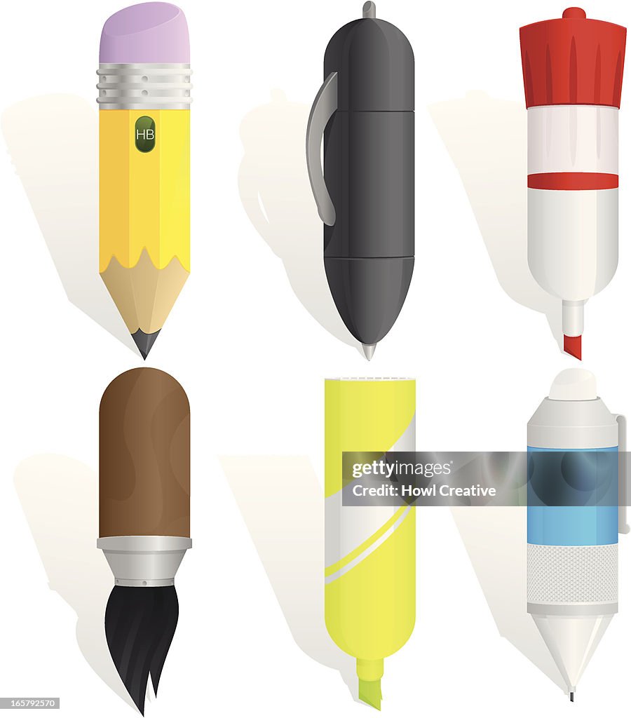Different Types Writing Instruments Writing Instruments 2 High-Res Vector Graphic - Getty Images