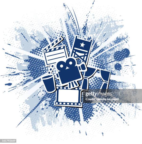 movie materials - slate background stock illustrations