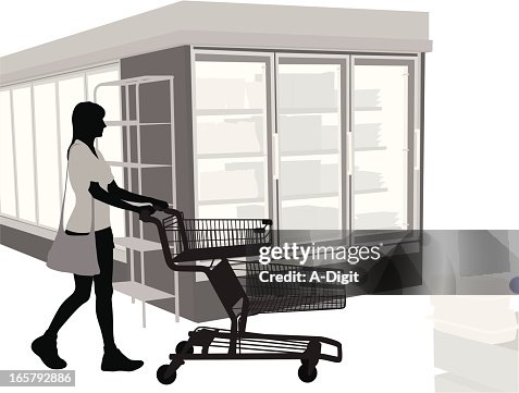 Freezer Section Vector Silhouette Freezer Section Vector Silhouette