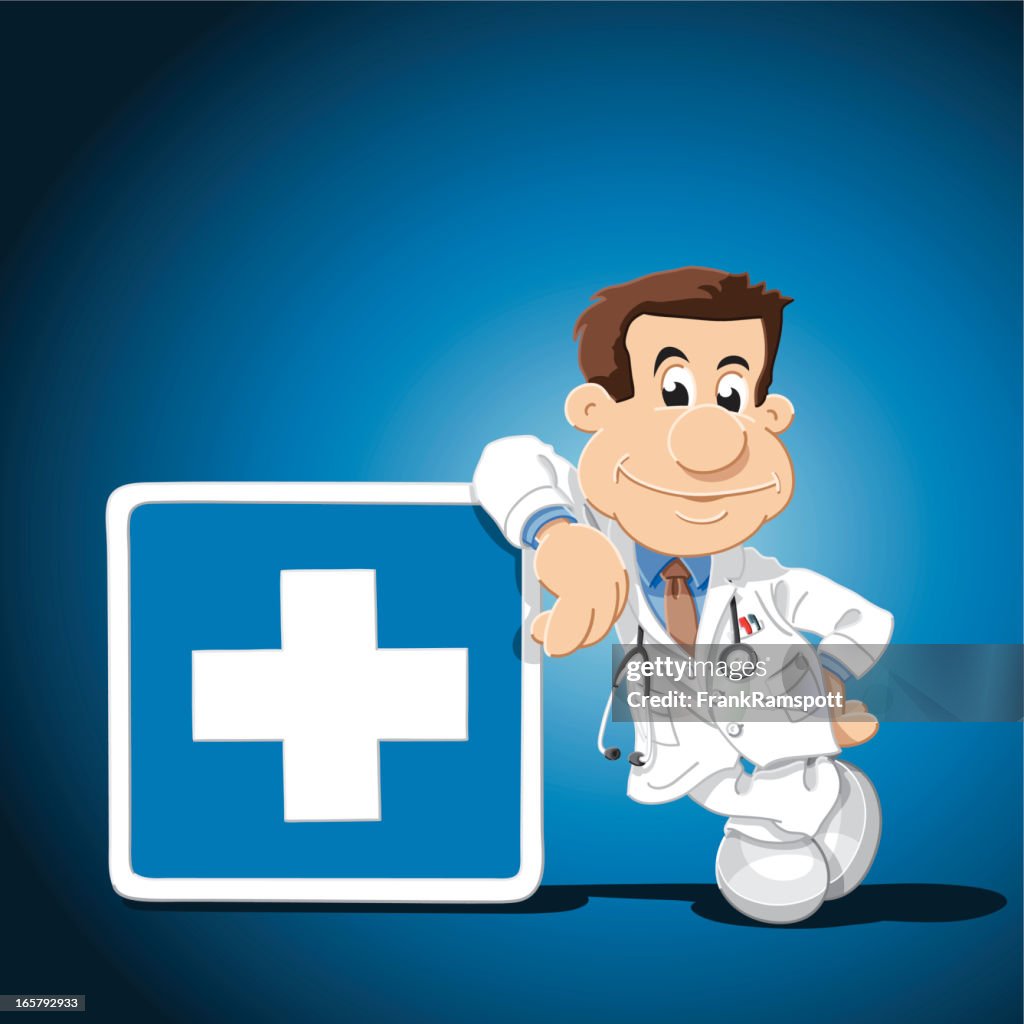 Doctor Cartoon Man Leaning Sign High-Res Vector Graphic - Getty Images Doctor Cartoon Man Leaning Sign High-Res Vector Graphic - Getty Images