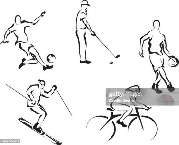 logo sport - stick figure exercise stock illustrations