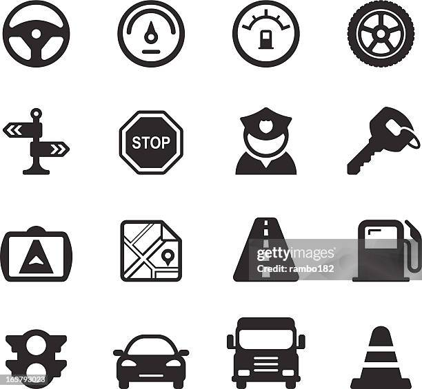 traffic/driving icons - wheel stock illustrations