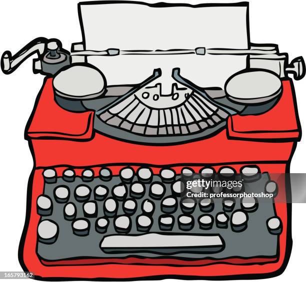 hand-drawn typewriter - typewriter vector stock illustrations