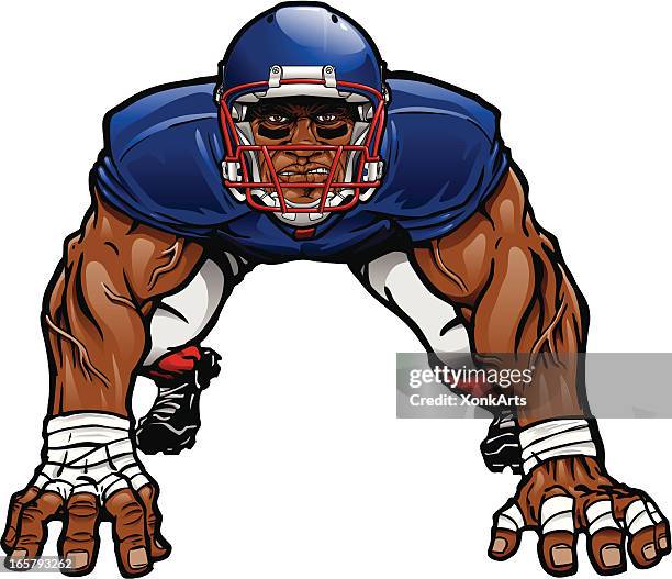 mean d lineman - football mascot stock illustrations