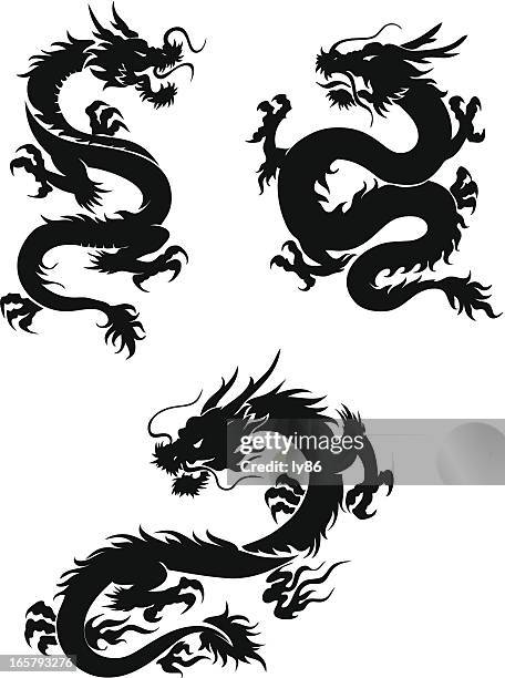 ilustraciones, imágenes clip art, dibujos animados e iconos de stock de dragons - dragón