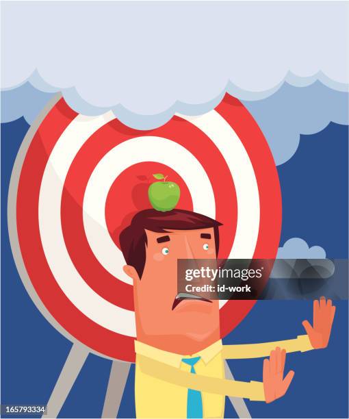 man with target - arrow missing target stock illustrations
