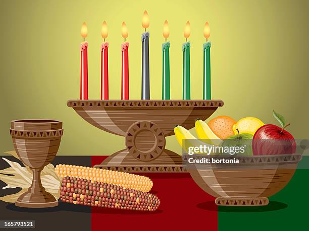 kwanzaa table - kwanzaa stock illustrations