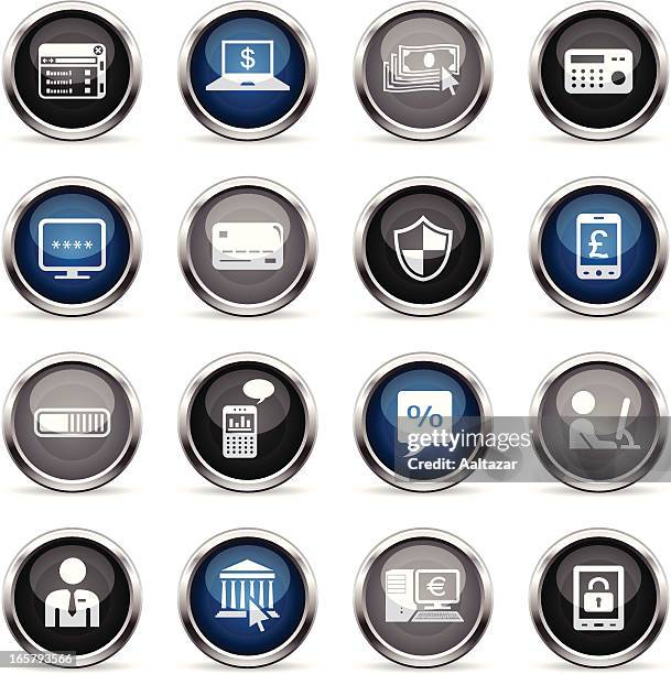 supergloss icons - home banking - emblem credit card payment stock illustrations