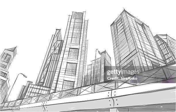 architektur - architecture drawing stock-grafiken, -clipart, -cartoons und -symbole