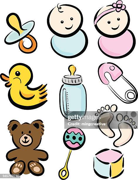 con set, babies - good first impression stock illustrations