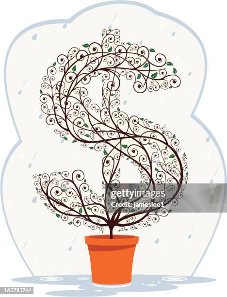 growing finances - topiary stock illustrations