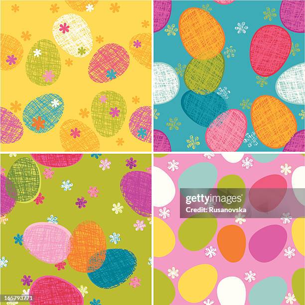 easter patterns - easter seamless pattern stock illustrations