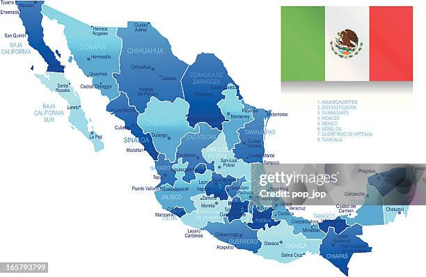 stockillustraties, clipart, cartoons en iconen met mexico - highly detailed map - mexicali