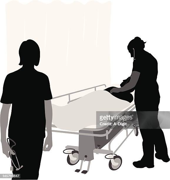 patientexam - black silhouette of doctors stock-grafiken, -clipart, -cartoons und -symbole