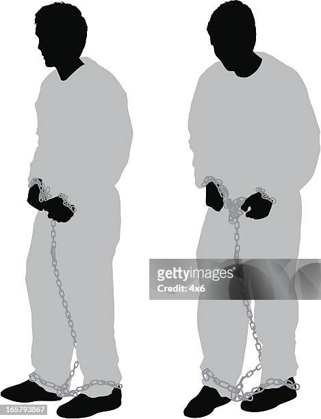 prisoners - victim silhouette stock illustrations