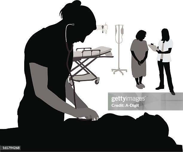 nurses vector silhouette - iv drip stock illustrations