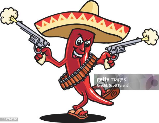 crazy chilli - western dancing stock illustrations