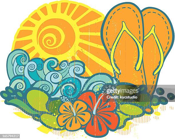 ilustrações, clipart, desenhos animados e ícones de emblema férias de verão - cultura do havaí