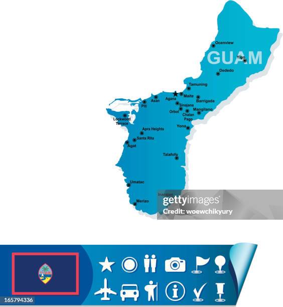 guam map - guam stock illustrations