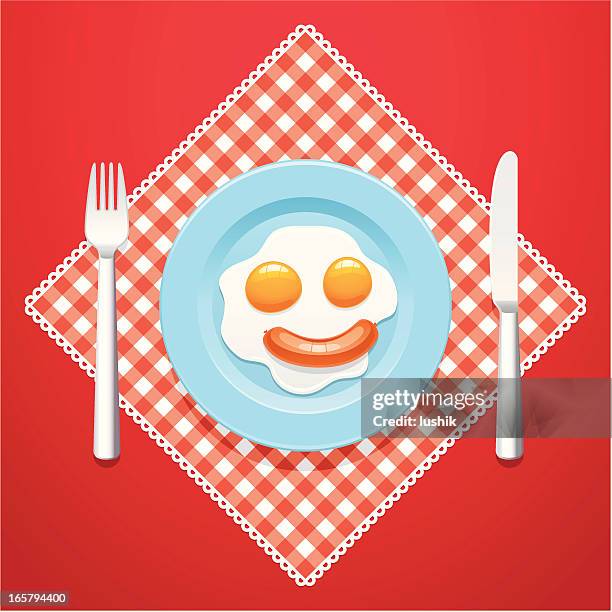 hello breakfast - place setting stock illustrations