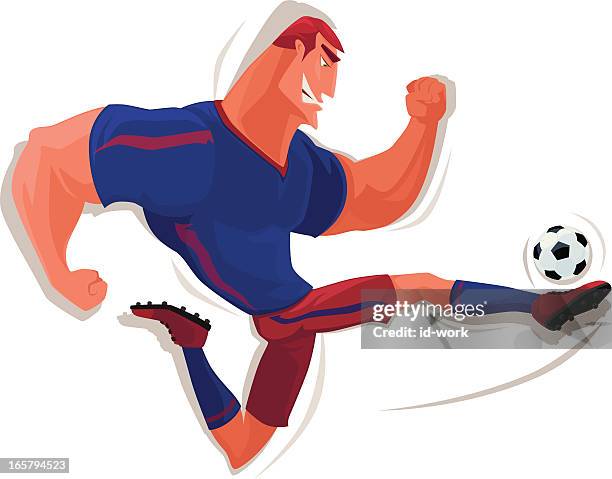 ilustrações, clipart, desenhos animados e ícones de muscular jogador de futebol - funny football cartoons