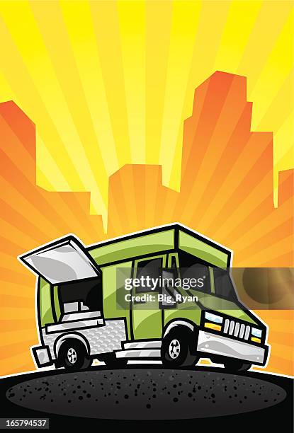 food truck background - food truck stock illustrations