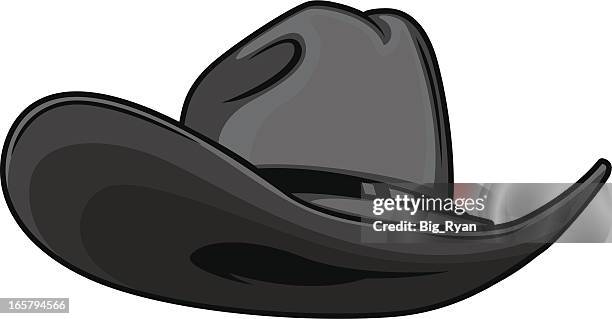 black cowboy-hut - cowboyhut stock-grafiken, -clipart, -cartoons und -symbole