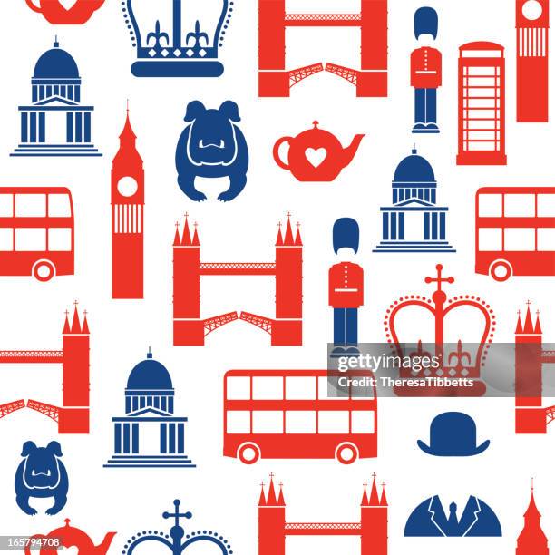 london seamless pattern - double decker bus stock illustrations