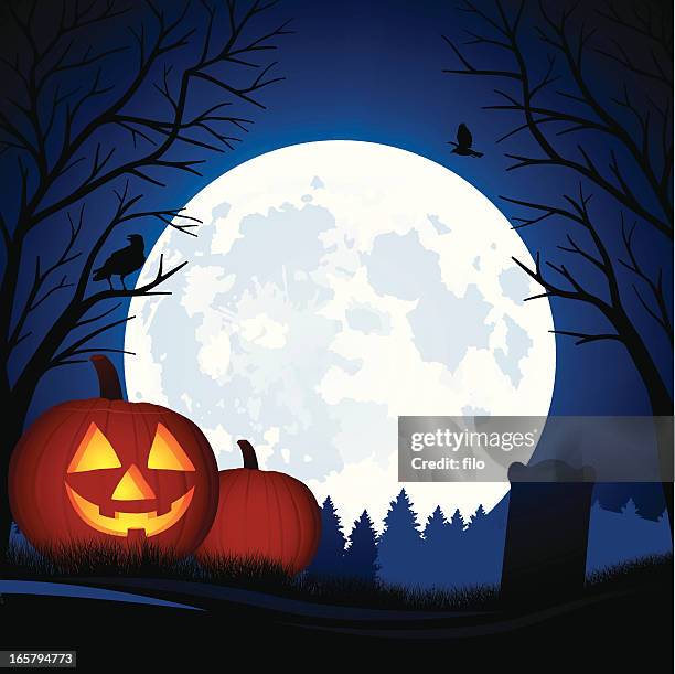 halloween background - full moon background stock illustrations