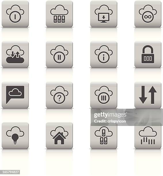 cloud computer icons - storage solutions stock illustrations