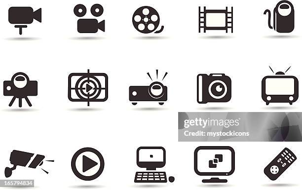 video and camera icons - led screen stock illustrations