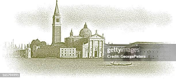 venice and gondola - venice italy stock illustrations