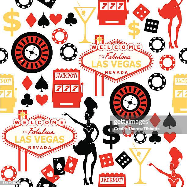 las vegas nahtlose muster - vegas stock-grafiken, -clipart, -cartoons und -symbole