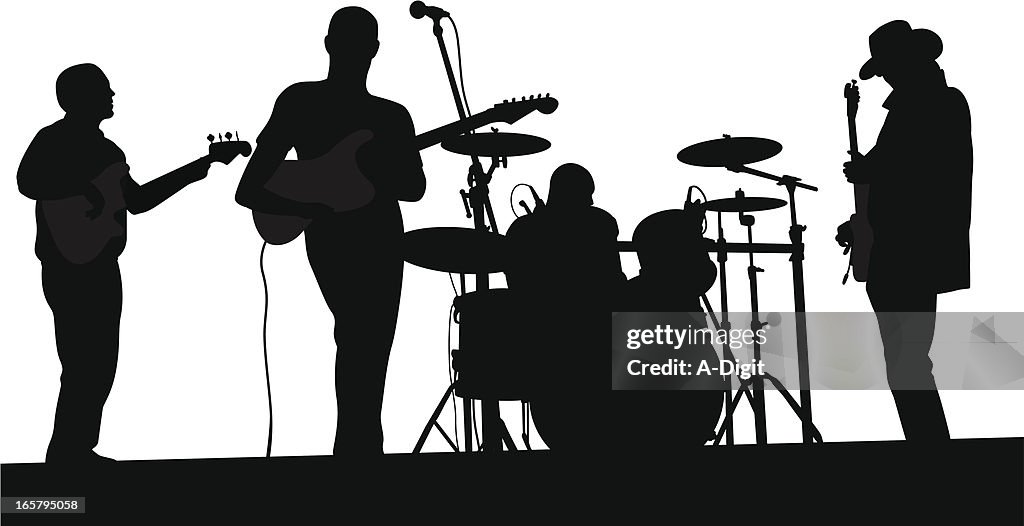 Live Band Vector Silhouette High-Res Vector Graphic - Getty Images
