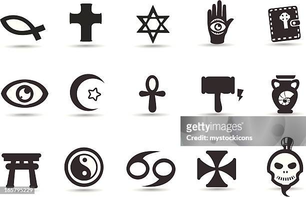 religious symbols - henna hands stock illustrations