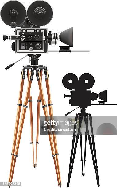 film-kamera - stativ stock-grafiken, -clipart, -cartoons und -symbole