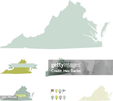 Virginia Map Solid Virginia State Maps High-Res Vector Graphic - Getty Images