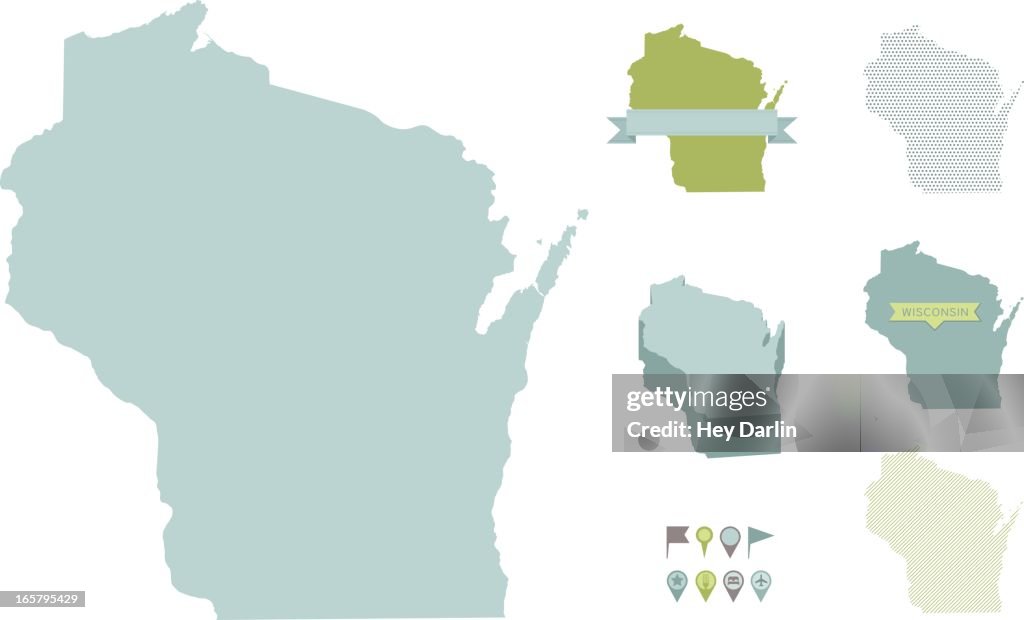 Wisconsin Map Basic Wisconsin State Maps High-Res Vector Graphic - Getty Images
