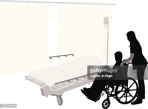 privacy vector silhouette - hospital orderly stock illustrations