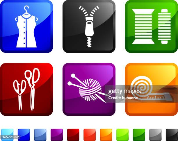 kleidung und accessoires lizenzfreie vektor icon set aufkleber - blue blouse stock-grafiken, -clipart, -cartoons und -symbole