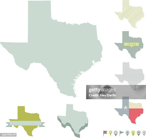 texas state karte - texas state flag stock-grafiken, -clipart, -cartoons und -symbole