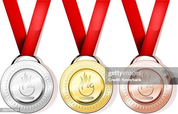 stockillustraties, clipart, cartoons en iconen met medal collection - gouden-medaille