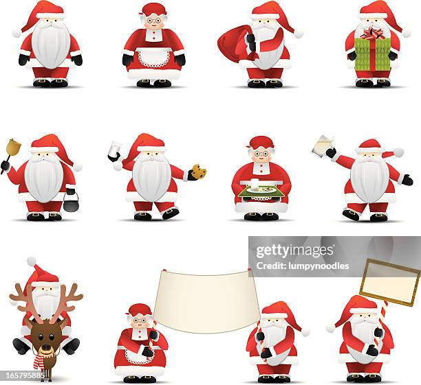 santa icons - eggnog stock illustrations