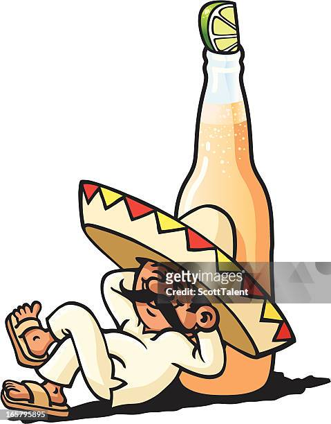 lazy mexican - mexican hat stock illustrations