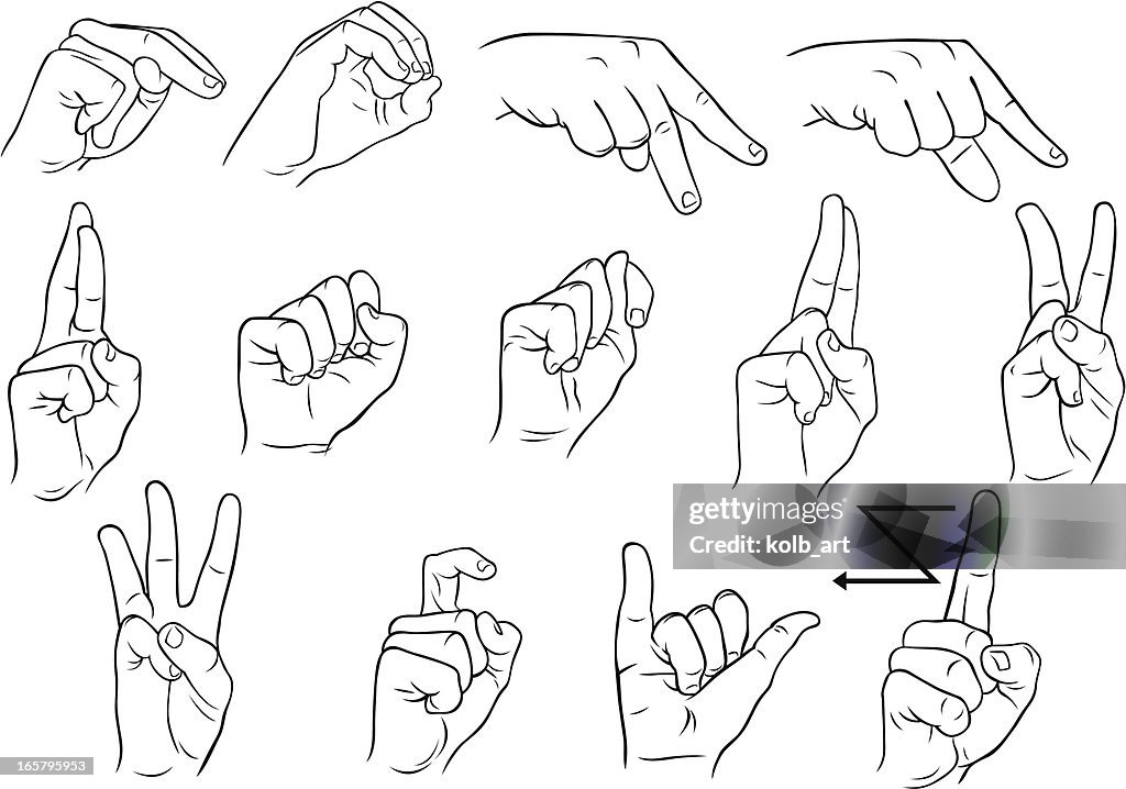 Sign For Single American Single Hand Sign Language Nz High-Res Vector Graphic - Getty ...